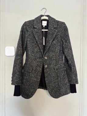 Favorite Daughter Charcoal Gray Tweed Blazer
